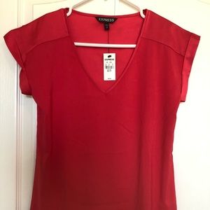 Express red satin top